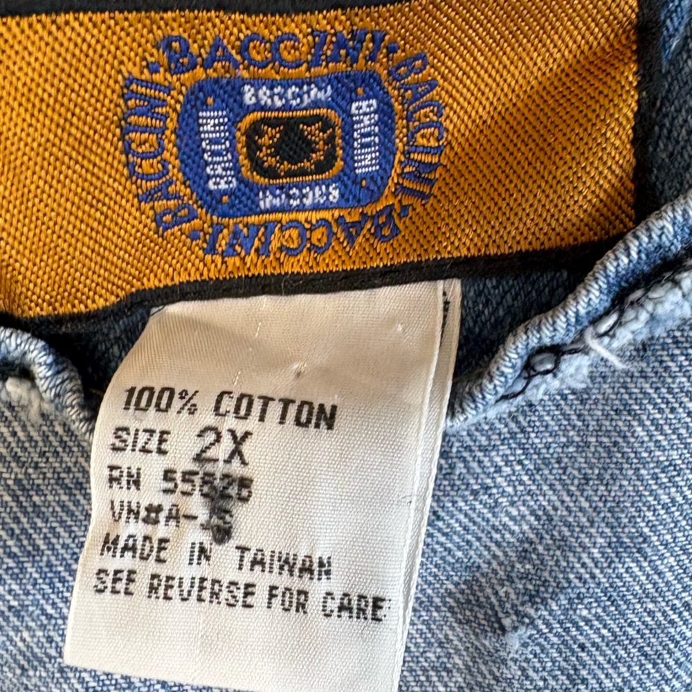 Vintage Baccini Denim Vest | Cottagecore Prairie Layer | Size 2X | Cotton | - Picture 3 of 5